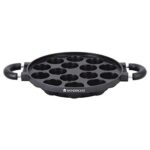 Wonderchef Non Stick Paniyarakkal Ceramic Pan, Paniyaram Pan 23 Cm | 15 Cativies | Litti Pan, Kuzhi Paniyaram Pan, Ponganalu Pan, Appe Pan | Healthy Non-stick | PFOA Free | Gas Stovetop Compatible | 2 Year Warranty | Black