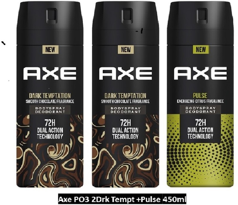 AXE Gold and Dark Temptation Deodorant Spray  –  For Men(645 ml, Pack of 3)