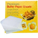 Oui Mama Butter Paper Sheets for Biskit Baking Paper for Cake Making, Non Stick, Suitable for Microwave, Oven Food Wrapping Paper (Size 9.5×9.5″ Pack of 50 Pc)