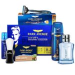 Park Avenue Luxury Grooming Collection 8 in-1 Combo Grooming Kit for Men | Gift Set for Men | Rakshabandhan Gifts for Brother | Shaving Kit for Men | Shaving Foam | After Shave | Gift Hamper for Men, Husband, Boyfriend | Free Travel Pouch Inside