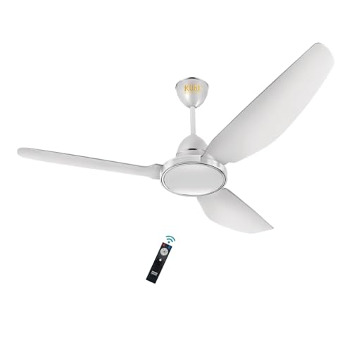 KUHL Prima A1 1200mm Decorative Power Saving BLDC Ceiling Fan with Remote | 29W | Saves upto 65% Electricity | 5 Star | High Air Flow | Stylish Design | White