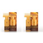 Indulekha Bringha, Ayurvedic Hair Oil, 50ml, for Hair Fall Control, with Amla & Coconut Oil, with Comb Applicator (Pack of 2)