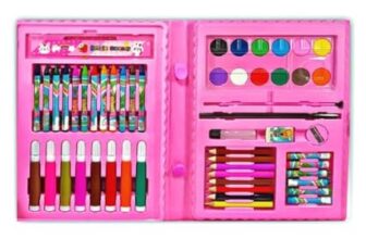 Shipsify 68 Pieces Foldable Suitcase Multi-color Coloring New Art Set Colors Kit For Kids School Colour Set Drawing Painting with Portable Art Box For Birthday Return Gifts
