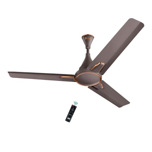 Kuhl Prima A1 1200 mm BLDC 65% Power Saving BLDC Ceiling Fan With Remote | BEE 5 Star Rated & ISI | High Air Flow | 5 Year Warranty | Espresso