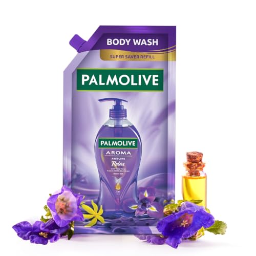 Palmolive Aroma Absolute Relax Body Wash for Women & Men, 750ml Body Wash Refill Pack, 100% Natural Ylang Ylang Essential Oil & Iris Extracts for a Soft and Smooth Skin, pH Balanced, Free of Parabens & Silicones ​