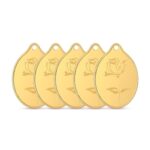 Malabar Gold & Diamonds 24K Gold Coins 13 gram | Gold Coin Pendant 24k 999 | Gold Coin cum Pendant for Birthday, Wedding, Dusshera & Diwali Gift – Combo of 5 (3g X 3U + 2g X 2U), Rose Impression