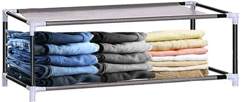 HOPZ 7 Door Kids Plastic Storage Box, Foldable Cabinet for Clothes & Luggage PC Collapsible Wardrobe(Finish Color – Black, DIY(Do-It-Yourself))