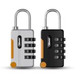 Crasts Luggage Number Lock – 4 Digit Combination Padlocks with a Hardened Steel Shackle – Travel Locks for Suitcases & Bag Number Locks (Black,Silver)
