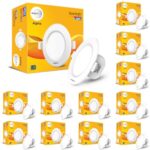 Wipro Polycarbonate Garnet 12W Round Downlight Junction Box | Cool White (6500K) | Glare-Free Design | Recessed Downlighter for False Ceiling | Cutout ? 3 Inch | Pack of 12