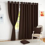 Story@Home Blackout Window Curtains 5 Feet Long, Faux Silk, Thermal Insulated, Plain Design Blackout Curtains for Living Room, 118 x 152 cm, Dark Brown, 1 Piece, Perfect for Festive Gifting