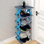PM 6 Layer Shoe Rack,Stackable Shoe Storage Organizer for Bedroom Entryway, Adjustable Shoe Rack, Shoe Slots Organizer Shelf, Easy Clean Shoe Tower Rack (Shoe rack, Plastic, Multicolor) (6 Layer)