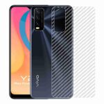 Gadgetronics Compatible with Vivo Y20 Back Screen Protective Film Carbon Fiber Skin Transparent Screen Guard Sticker