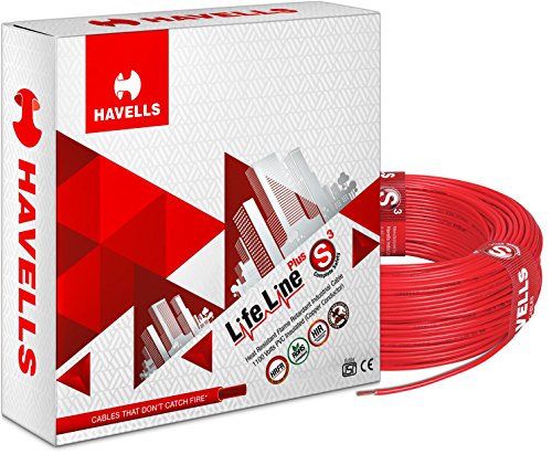 Havells Life Line Plus S3 2.5 sq mm PVC HRFR Cable (Red)
