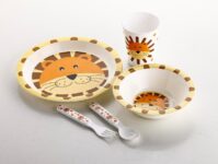 Scribblerz Pack of 5 Melamin Tableware Set for Kids, Includes Plate, Bowl, Glass, Spoon, and Fork Dinner Set(Multicolor, Microwave Safe)