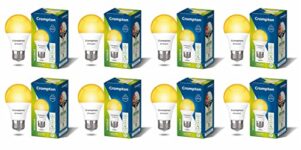 Crompton Dyna Ray 9W Round E27 LED Warm White Pack of 8