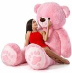 MentalLook stuffed toys 4 feet pink teddy bear / high quality / love teddy For girls valentine & Anniversary gift / cute and soft teddy bear -125 cm (Pink) – 125 cm(Pink)