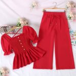 Stainland Women Ethnic Top Palazzo Set