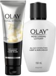 OLAY Moisturising Lotion with Coconut, Caster Seed Oil, Glycerin (150ml) & Total Effects 7 in 1 Exfoliating Cleanser (100gm)(2 Items in the set)