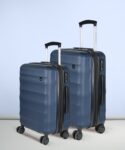 NASHER MILES Rome Hard-Sided Luggage Set of 2 Navy Blue Trolley/Travel/Tourist Bags (55 & 65 Cm) Expandable Check-in Suitcase 8 Wheels – 24 inch