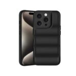 Amazon Brand – Solimo Puffer Case Camera Protection Soft Back Cover for iPhone 15 Pro – Black