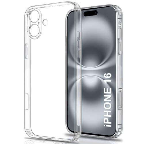 QsmQam[Special Promotional Price Back Cover Case Compatible for iPhone 16 6.1-Inch,Camera Protection, Advanced Air Cushion Drop Protection,[Non-Yellowing] Shockproof Transparent TPU Clear Bumper