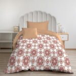 Trident Single Size Comforter Blanket, 144 Thread Count, 100% Cotton Shell with 120 GSM Polyfill, Single Bed Comforter Blanket, Urban Comfort Collection-Majestic Mandala Red