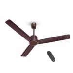 Havells 1200mm Ambrose Slim BLDC Ceiling Fan | Premium Finish, Decorative Fan, Remote Control, High Air Delivery Fan | 5 Star Rated, Upto 60% Energy Saving | 2+1* Year Warranty | (Pack of 1, Brown)
