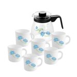 Cello Dazzle Neel Kamal Opalware Coffee Set of 7, White