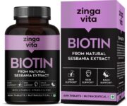Zingavita Plant Based Biotin Tablets from Natural Sesbania Agati Leaf Extract(60 Tablets)
