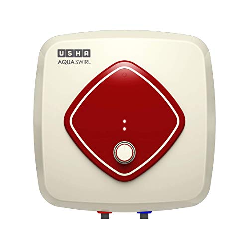 Usha Aqua Swirl 25 Litre 5 Star Storage Water Heater With Copper Heating Element (Ivory Wine), Wall Mounting,With Free Installation And Connection Pipes