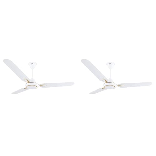 RR Signature (Previously Luminous) Dhoom 1200MM Star-rated BEE Certified Energy Efficient 52-Watt High Speed Ceiling Fan For Home (White), 2 Year Warranty (Pack of 2)