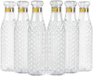 Anzal Crystal Clear Water Bottle for Fridge Unbreakable 1000 ml Bottle 1000 ml Bottle(Pack of 6, Clear, Plastic)