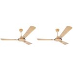 USHA Striker Galaxy 1200mm 56 Watt Energy Efficient 1 Star Rated Power Saving High Speed Oil & Dust Resistant Ceiling Fan (Bright Gold) (Pack of 2)