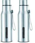 Signoraware Blaze 1ltr and Blaze 1ltr (Combo Single Walled Stainless Steel Fridge Water Bottle), 1000ml+1000ml, Multicolour