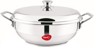 Pigeon Kadhai 28 cm diameter with Lid 5 L capacity(Steel)