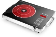 Longway 2200 W Induction Cooktop Touch Panel(Black, Infralite Pro ICT 2200 W Infrared Cooktop with Free Stainless Steel Grill)