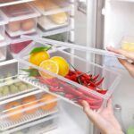 Story@Home Fridge Storage Boxes (Pack of 6), Fridge Organizer with Removable Drain Plate Fridge Storage Containers Keeps Fruits, Vegetables, Meat, Fish Fresh Longer 1500 ML Container Box