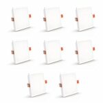 Crompton 5W 3-in-1 Color LED Recessed Square Panel Light_ Pack of 8