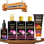 Phillauri Red Onion Blackseed Hair Combo Kit with Ubtan Facewash Combo Kit(5 Items in the set)