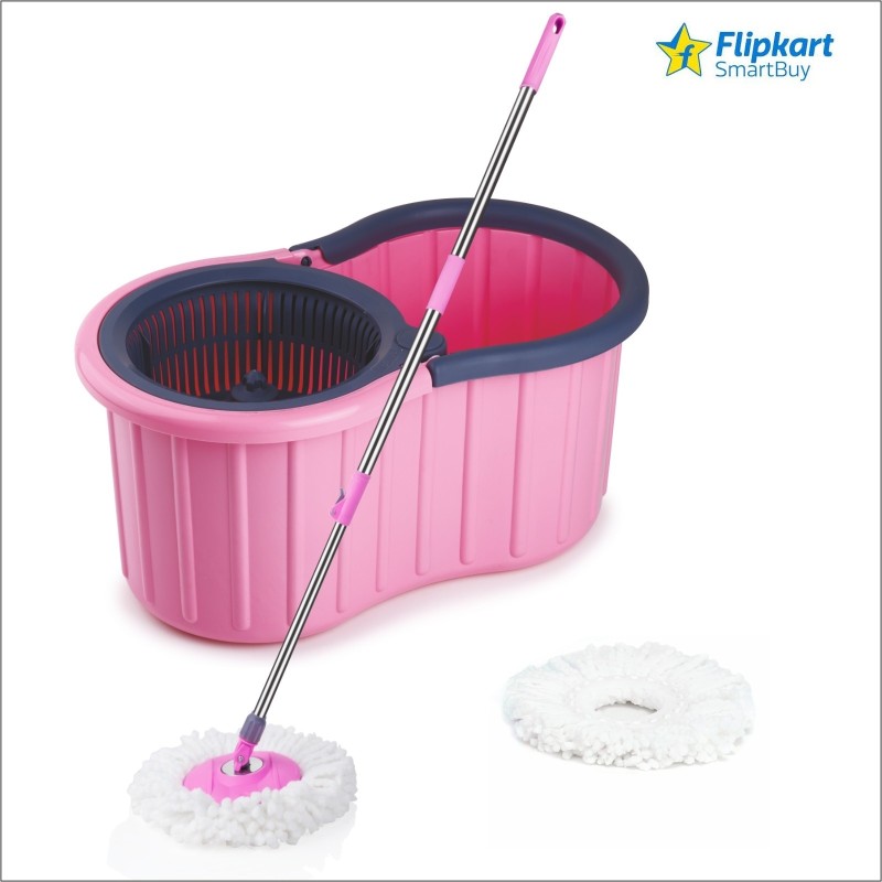 Flipkart SmartBuy NEW BUCKET SPIN MOP AMAZING DESIGN IN PLASTIC AND 2 MICROFIBER REFILL SET Bucket, Mop, Mop Set