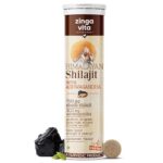 Zingavita Himalayan Shilajit Original (750mg) Effervescent Tablets, With Ashwagandha, Gokshura & Safed Musli for Strength, Performance & Muscle recovery, Cardamom Flavour | Ayush Approved | Pack of 1