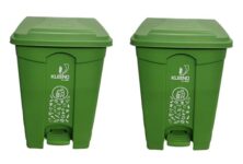 Cello Strong Plastic Step-On Pedal Garbage Dustbin 60 Ltr, Green/Green (Combo)