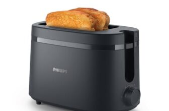 Philips Hd2510/90 650W 2-Slice Toaster With Integrated Bun Rack, Charcoal Grey