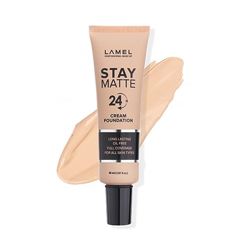Lamel- Foundation Stay Matte 401-Porcelain | Visually Smoothens Skin Texture |Full-Coverage Formula |Long-Lasting |Oil-Free And Weightless |30 Ml