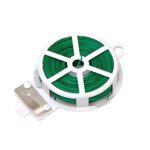 Garth Plastic Twist Tie Wire Spool With Cutter For Garden Yard Plant 50M (Green)
