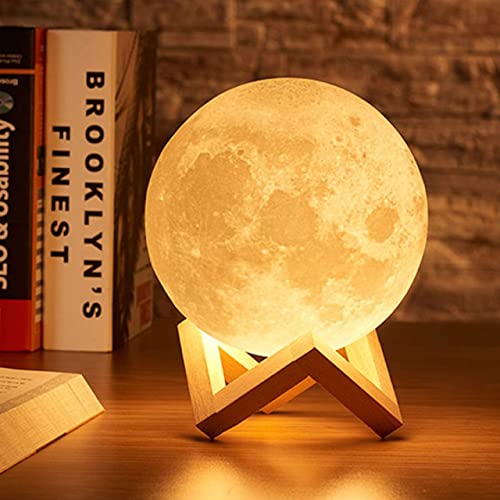 Desidiya® 3D 7 Color Changing Moon Night Rechargeable Night Lamp For Bedroom For Adults And Kids Home Room Beautiful Indoor Lighting – 15Cm