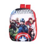 Kuber Industries Marvel Avengers Backpack | 2 Compartment Velvet School Bag | School Bag For Kids | Kids School Backpack | Red