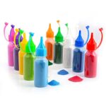 Perpetual Rangoli Colours Powder Bottles For Floor Decorations – Pack Of 10 Rangoli Powder Bottles Used For Decoration Of Diwali, Navaratri,Pongal, Puja Mandir And Festival (D)