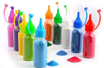 Perpetual Rangoli Colours Powder Bottles For Floor Decorations – Pack Of 10 Rangoli Powder Bottles Used For Decoration Of Diwali, Navaratri,Pongal, Puja Mandir And Festival (D)