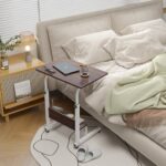 Homeland Multi Purpose Laptop Table | Wooden Table With Adjustable Height, Wheels | Dark Brown (60 X 90 X 40 Cm)
